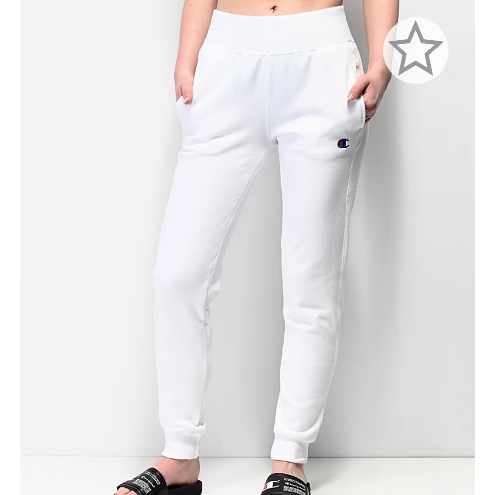 Womens Reverse Weave White Jogger